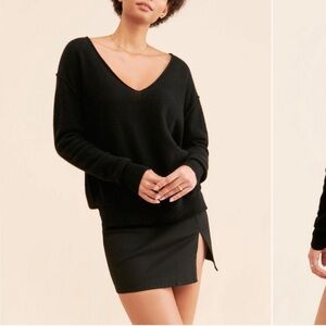 Free People Harmony V-Neck Sweater - 100% CASHMERE